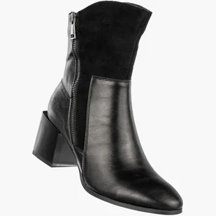 Botki Damskie Ekoskóra Ocieplane Eleganckie Buty Na Klocku Czarne Jezzi ASA217-9 Czarny 37 - Botki damskie Botki Damskie Ekoskóra Ocieplane Eleganckie Buty Na Klocku Czarne Jezzi ASA217-9 Czarny 37 - Botki damskie - miniaturka - grafika 1