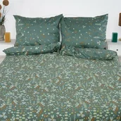 Pościel - Andropol Pościel satynowa 160x200 Sofia 5 Kwiaty zielona 18839 - miniaturka - grafika 1