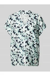 T-shirt ze wzorem na całej powierzchni i dekoltem w serek - Tom Tailor - Koszulki i topy damskie - miniaturka - grafika 1