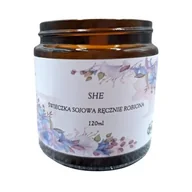 Świece - Świeczka Sojowa Ręcznie Robiona SHE. Świeczka w Brązowym Słoiczku 120 ml - miniaturka - grafika 1