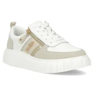Sneakersy damskie - Buty damskie sneakersy skórzane na platformie białe Filippo DP6121/24-38 - miniaturka - grafika 1