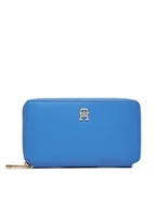 Portfele - Tommy Hilfiger Duży Portfel Damski Iconic Tommy Large Za AW0AW16009 Niebieski - miniaturka - grafika 1