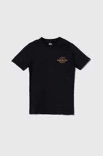 Koszulki dla chłopców - Quiksilver t-shirt bawełniany dziecięcy TRADESMITHYTH kolor czarny z nadrukiem - grafika 1