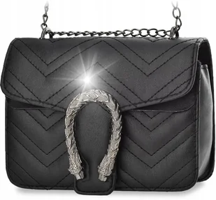 Mała TOREBKA Listonoszka Kopertówka ELEGANCKA Pikowana Z KLAPĄ Łańcuszkiem - Torebki damskie - miniaturka - grafika 1