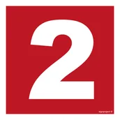 Systemy ekspozycyjne i znaki informacyjne - BC022 LICZBA 2, PN - PŁYTA PCV 1MM; (100X100MM) - miniaturka - grafika 1