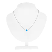 Naszyjniki - Srebrny naszyjnik z opalizującą niebieską kuleczką pr. 925 - miniaturka - grafika 1