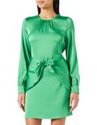 Sukienki - Vila Damska sukienka VIANNES O-Neck L/S Short Dress/DC, Green Bee, 42, Green Bee, 42 - miniaturka - grafika 1