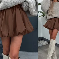 Spódnice - TEMU Elegancka beżowa spódnica damska - modelująca sylwetkę, idealna do biura i na imprezę, lekka, nieprześwitująca tkanina na wiosnę/jesień/, na co - miniaturka - grafika 1