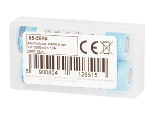 85-599# Akumulator 18650 li-ion lg 3200mah 10a 3,6v + box 2szt - Ładowarki i akumulatory - miniaturka - grafika 2