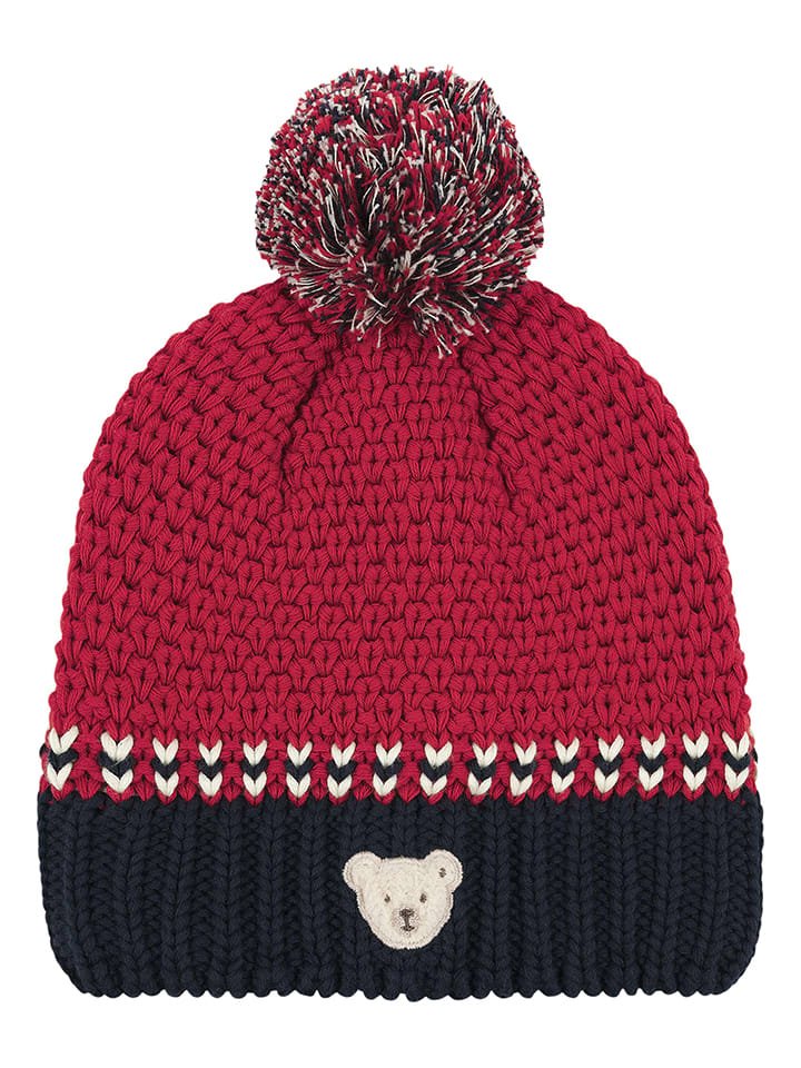 Steiff Dzianinowa czapka w kolorze czarno-czerwonym