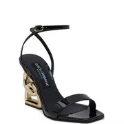 Sandały damskie - Dolce Gabbana Skórzane sandały na słupku - miniaturka - grafika 1