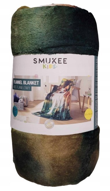 Smukee Koc flanelowy zielony 130x160cm PIES
