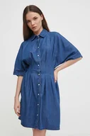 Sukienki - Pepe Jeans sukienka SARAH kolor granatowy mini rozkloszowana PL953511 - miniaturka - grafika 1
