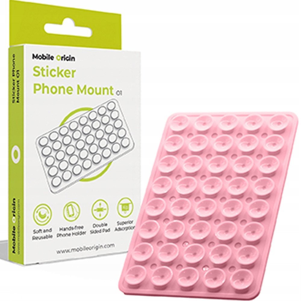 Mobile Origin Sticker Phone Mount O1, pink