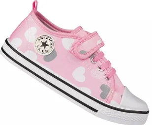 American Club Tenisówki dziecięce American Club CTEN-120/24PI różowe na rzep 33 - Buty dla dziewczynek - miniaturka - grafika 1