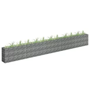 vidaXL Donica gabionowa z galwanizowanej stali, 450 x 30 x 60 cm - Donice - miniaturka - grafika 1