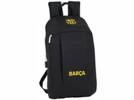 Plecaki - Fc Barcelona Plecaczek 2 Komorowy Fitness 39 CM Siłownia Mini Plecak Czarny - miniaturka - grafika 1