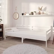 Łóżka - Lumarko Łóżko dzienne z materacem, 90x200 cm, białe, drewno sosnowe - miniaturka - grafika 1