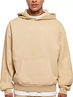 Bluzy męskie - Urban Classics Męska bluza z kapturem Heavy Terry Garment Dye Hoody Sweatshirt, unionbeige, XXL, beżowy unionowy, XXL - miniaturka - grafika 1