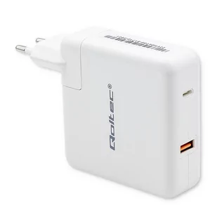Qoltec Ładowarka Gan Fast 108W 5-20V 3-4.7A Usb C Biała - Ładowarki do telefonów - miniaturka - grafika 1