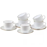 Serwisy do kawy i herbaty - ZESTAW KAWOWY 6 FILIŻANEK ZE SPODECZKAMI KINGHOFF OPAL KH-1929 - miniaturka - grafika 1