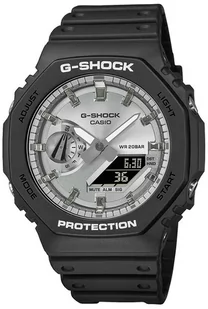 Zegarek Zegarek G-SHOCK GA-2100SB-1AER G-SHOCK MATTE BLACK AND SILVER - Zegarki męskie - miniaturka - grafika 1