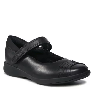 Buty dla dziewczynek - Półbuty CLARKS - Etch Beam K 261611436 Black Leather - grafika 1