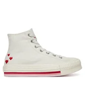 Buty dla dziewczynek - Trampki Converse Chuck Taylor All Star Lift Valentine'S Day Platform A10716C Beżowy - miniaturka - grafika 1