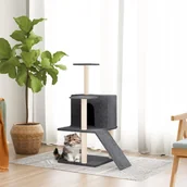 Drapaki dla kotów - Drapak dla kota, ze słupkami sizalowymi, ciemnoszary, 109 cm Lumarko! - miniaturka - grafika 1