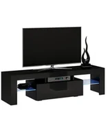 Szafki RTV - Lakierowana szafka RTV Dexis 2X - czarny połysk - miniaturka - grafika 1