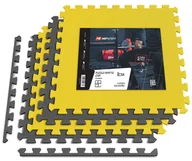 Maty do ćwiczeń - Hop-Sport Mata puzzle EVA 1cm szaro/żółta - 4 sztuki - miniaturka - grafika 1