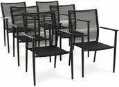 Fotele i krzesła ogrodowe - Zestaw 6 krzeseł ogrodowych Codi - Czarne - miniaturka - grafika 1