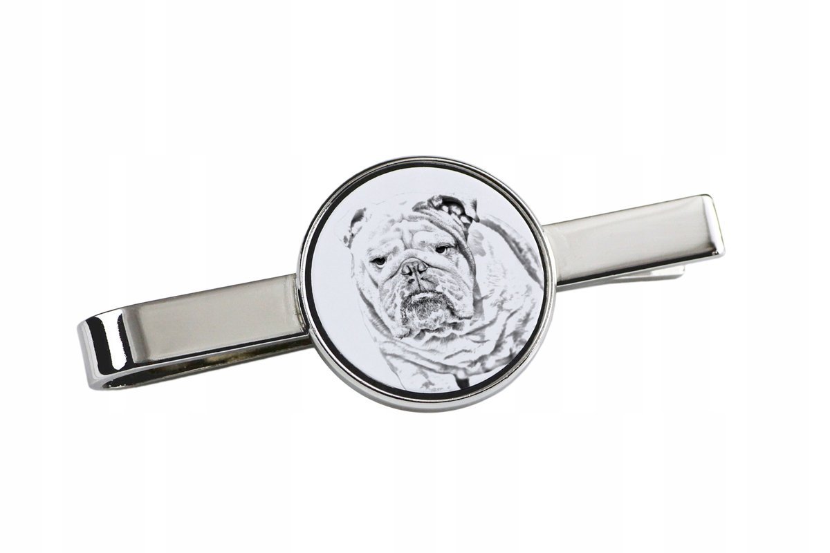 Buldog Angielski, Bulldog - Spinka Do Krawata Z Psem, Personalizowany Klips