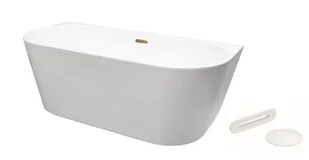 Wanna wolnostojąca Besco Vica New 150x80 cm owalna biały połysk syfon z przelewem slim biały WAS-150VNBI - Wanny Wanna wolnostojąca Besco Vica New 150x80 cm owalna biały połysk syfon z przelewem slim biały WAS-150VNBI - Wanny - miniaturka - grafika 1