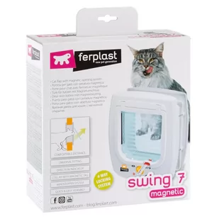 Ferplast Drzwi swing 7 s białe 22.5 x 10.4 x 25.2 cm - Pozostałe akcesoria dla kotów - miniaturka - grafika 1