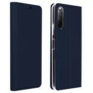 Etui i futerały do telefonów - Wąskie etui z klapką, seria Business do Sony Xperia 10 2 - Granatowe - miniaturka - grafika 1