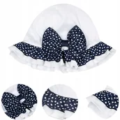 Czapki damskie - LETNI KAPELUSZ DZIEWCZĘCY Z KOKARDĄ KAPELUSIK CZAPKA NA LATO BAWEŁNA 100% - miniaturka - grafika 1