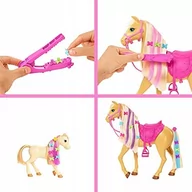 Lalki dla dziewczynek - Barbie ZESTAW KLACZ ZE ŹREBAKIEM KONIKIEM KOŃ - miniaturka - grafika 1