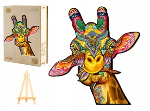 PUZZLE DREWNIANE DLA DOROSŁYCH DUŻE 242 ELEMENTY ŻYRAFA DREWNIANE PUDEŁKO - Puzzle - miniaturka - grafika 1