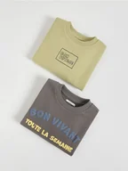 Bluzy i sweterki niemowlęce - Reserved - Bawełniana bluza 2 pack - ciemnoszary - miniaturka - grafika 1