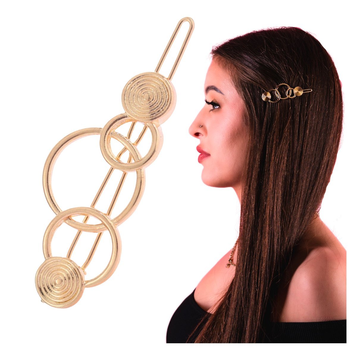 Spinka do Włosów Złota Subtelna Ozdobna Elegancka Wsuwka Lekka i Wygodna