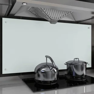 vidaXL Panel ochronny do kuchni, biały, 120x60 cm, szkło hartowane - Akcesoria i części AGD - miniaturka - grafika 1