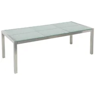 Stoły ogrodowe - Beliani Stół ogrodowy szkło hartowane 180 x 90 cm cała płyta GROSSETO - miniaturka - grafika 1