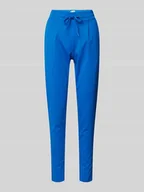 Spodnie damskie - Spodnie o kroju slim fit z zakładkami w pasie i elastycznym pasem model ‘KATE’ - miniaturka - grafika 1