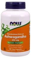 Suplementy naturalne - Now Foods Ashwagandha 450 mg - 180 kapsułek - miniaturka - grafika 1