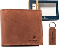 Portfele - Peterson Zestaw prezentowy: skórzany portfel męski i brelok - Peterson NoSize - miniaturka - grafika 1