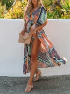 Sukienki - Milan Kiss Sukienka w kolorze pomarańczowo-granatowym - miniaturka - grafika 1