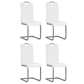 Krzesła - vidaXL Krzesła do jadalni, 4 szt., sztuczna skóra, 43x55x100 cm, białe - miniaturka - grafika 1