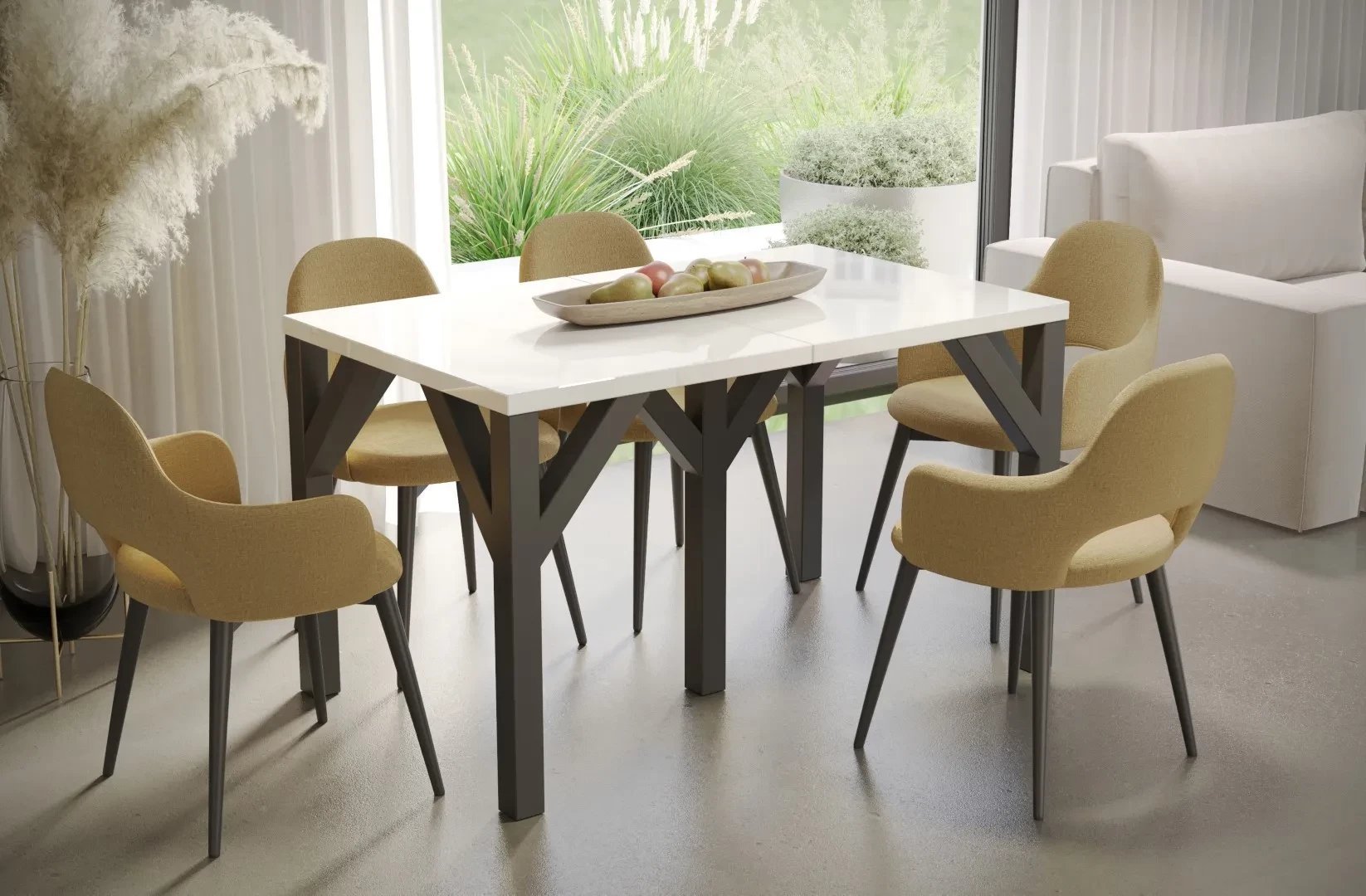 Stół rozkładany DUNAJ 130405x90 biały połysk ENDO