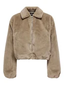 Kurtki damskie - ONLY Pluszowa kurtka w kolorze beżowym - miniaturka - grafika 1